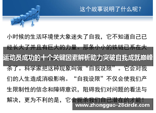 运动员成功的十个关键因素解析助力突破自我成就巅峰
